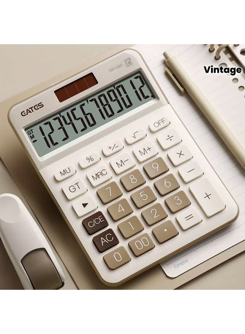 Gates Office Calculator Desktop, Colorful Desktop 12-Digit Calculator with Bright LCD Display - Dual Power  (Solar &Battery) Anti-Slip Design for Financial Accounting Business Use, Office, and High School - Image 1